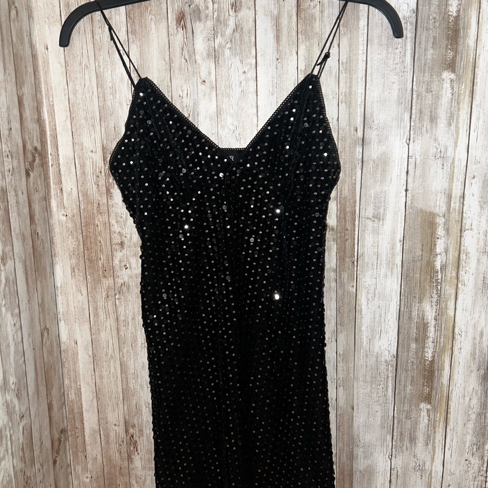 Cider Black Strapless Sequin Dress